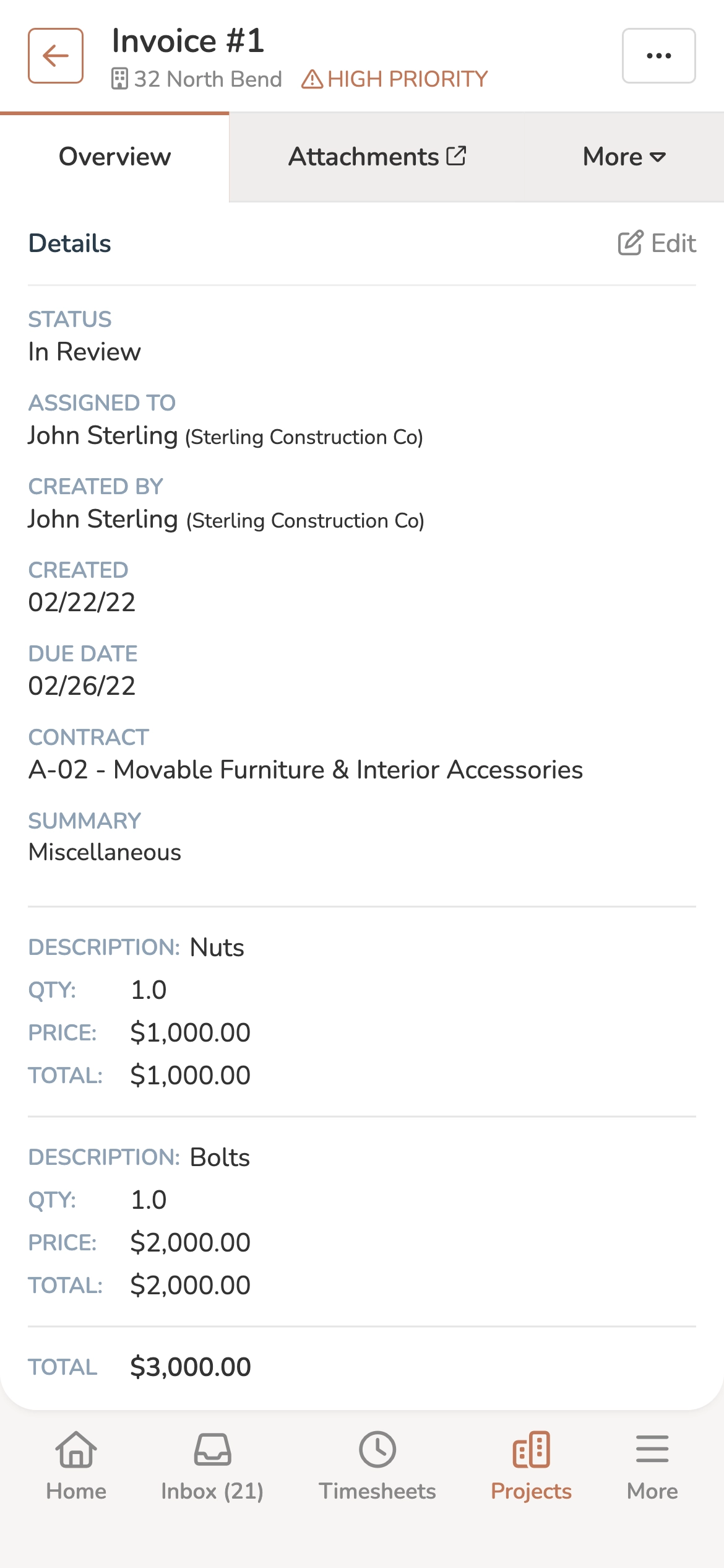 Construction Invoices Software Mobile