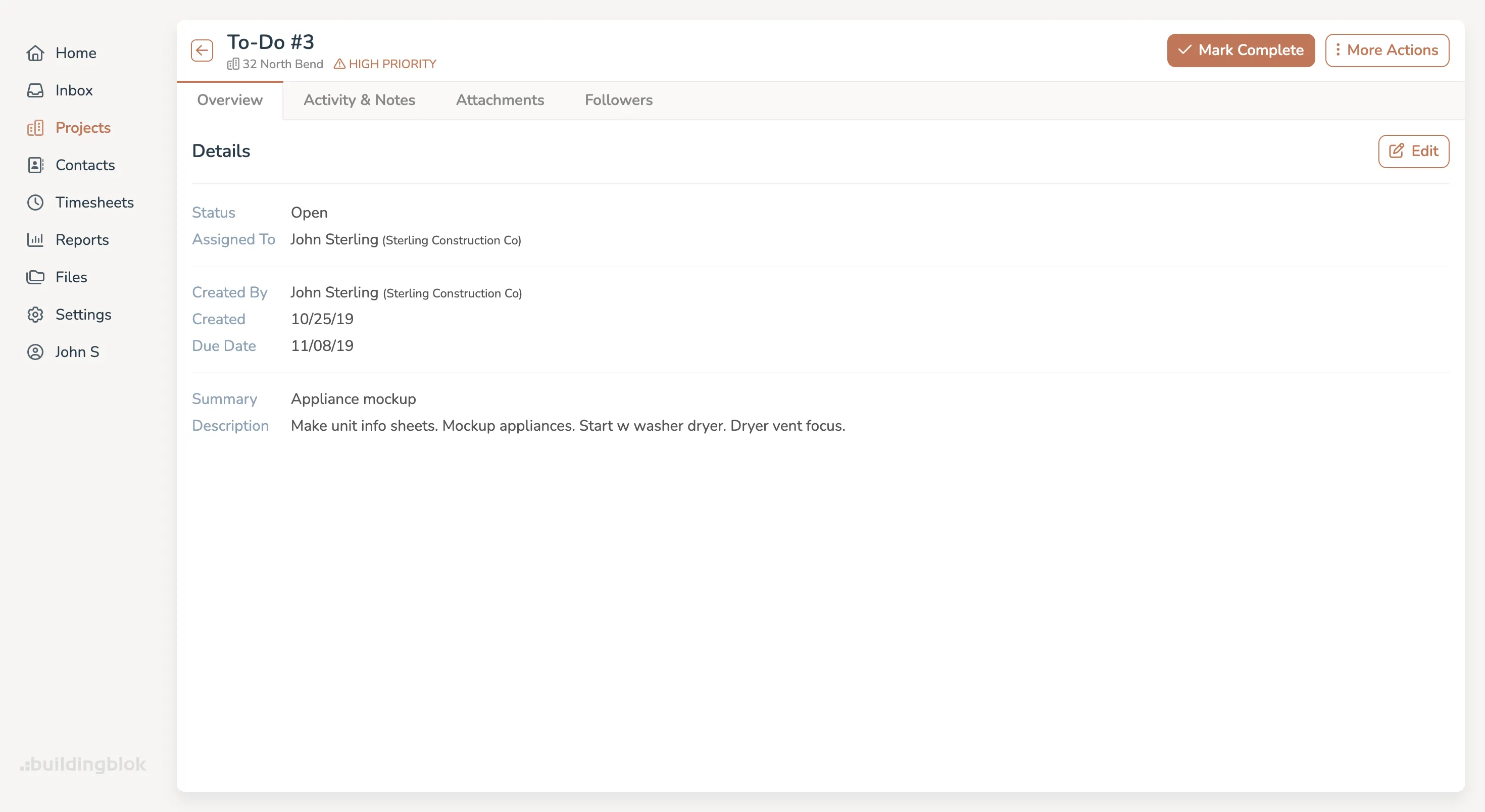 Construction To-Dos Software Web